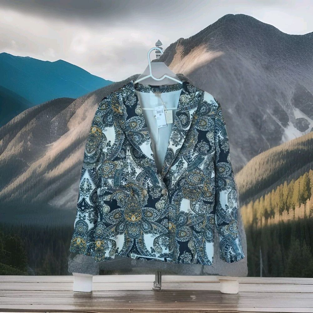 NWT $228 MAGASCHONI 100% Line paisley Design Blazer Jacket Size M